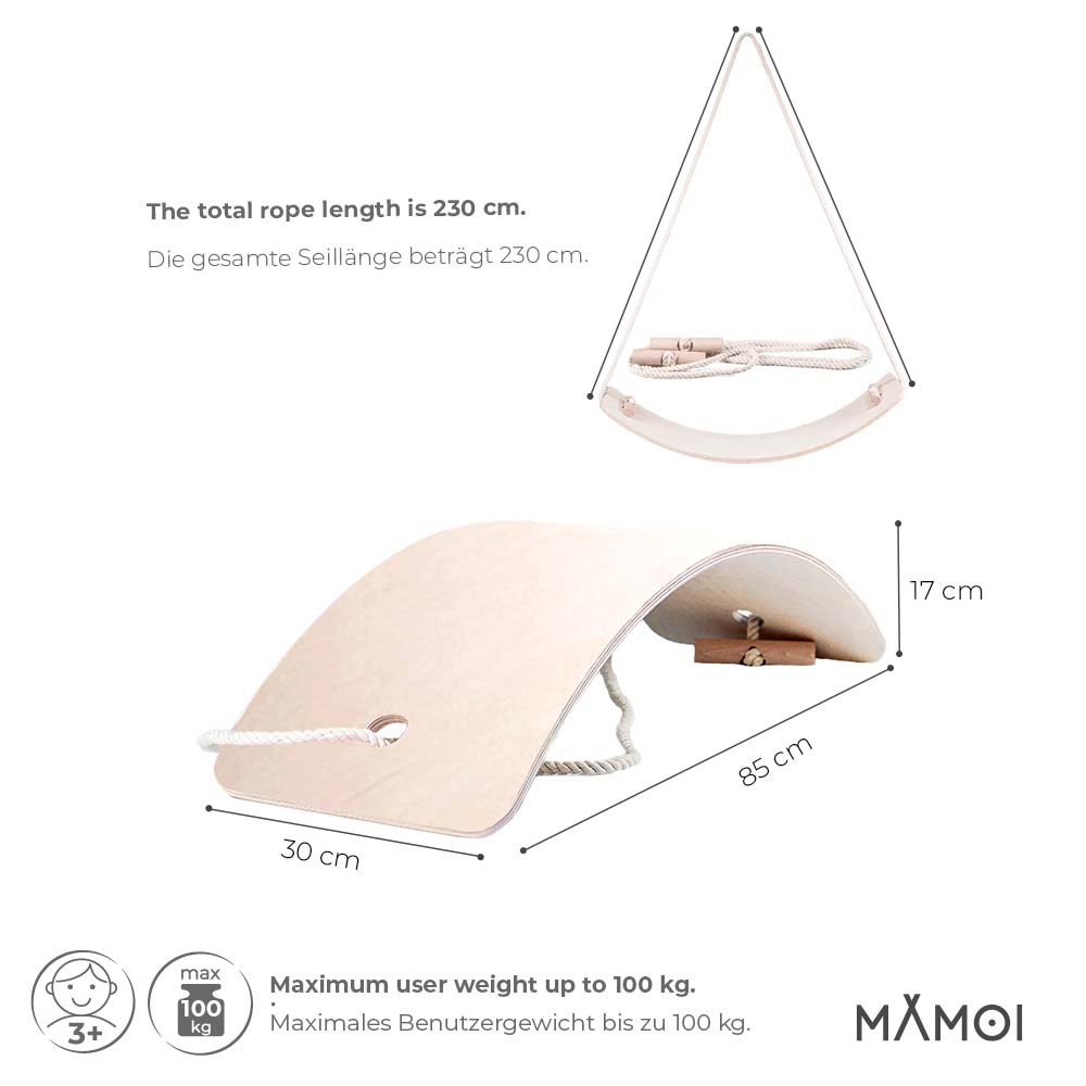 MAMOI® Planche equilibre pour enfant, Balance board, Planches d'équilibre,  Jeu équilibre de proprioception en bois, Jeux motricité montessori 1 an 2/3  ans 