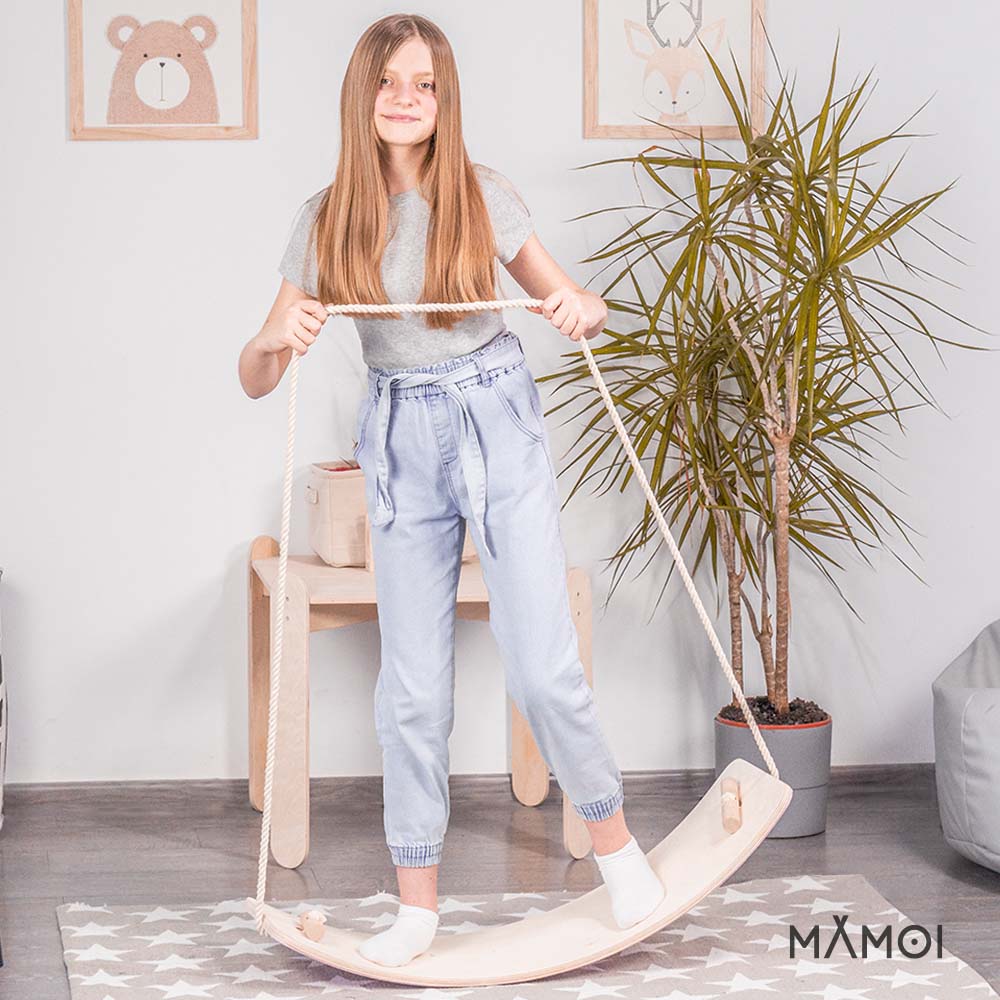 MAMOI® Balance Board für Kinder, Balance wippe, Balancieren und  Gleichgewichtstrainer, Balanceboard, Balanceboards indoor, Balancierbrett,  Wobble Board aus Holz, Balance-board mit matte ab 6 