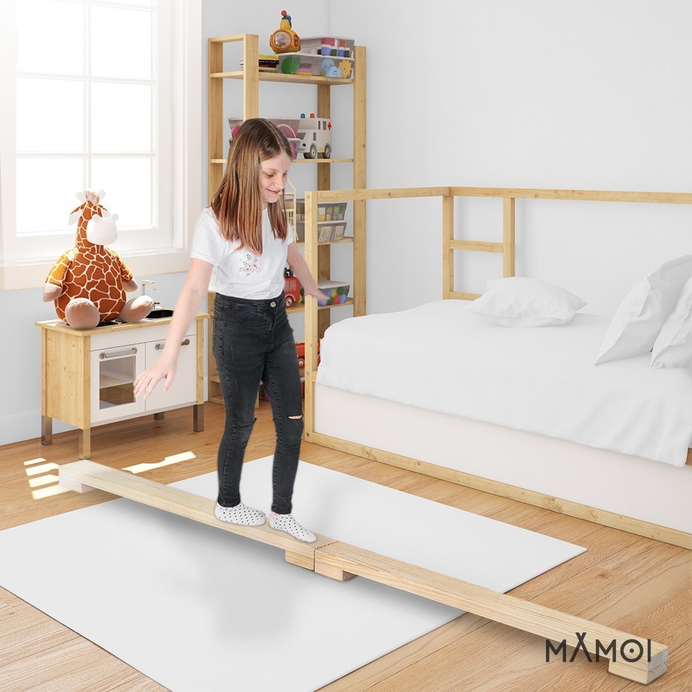 MAMOI® Poutre gymnastique pliable pour enfant (longueur de la pièce 200  cm), Accessoires de gym pour enfants, Poutres anti-dérapant et pratique à  transporter 