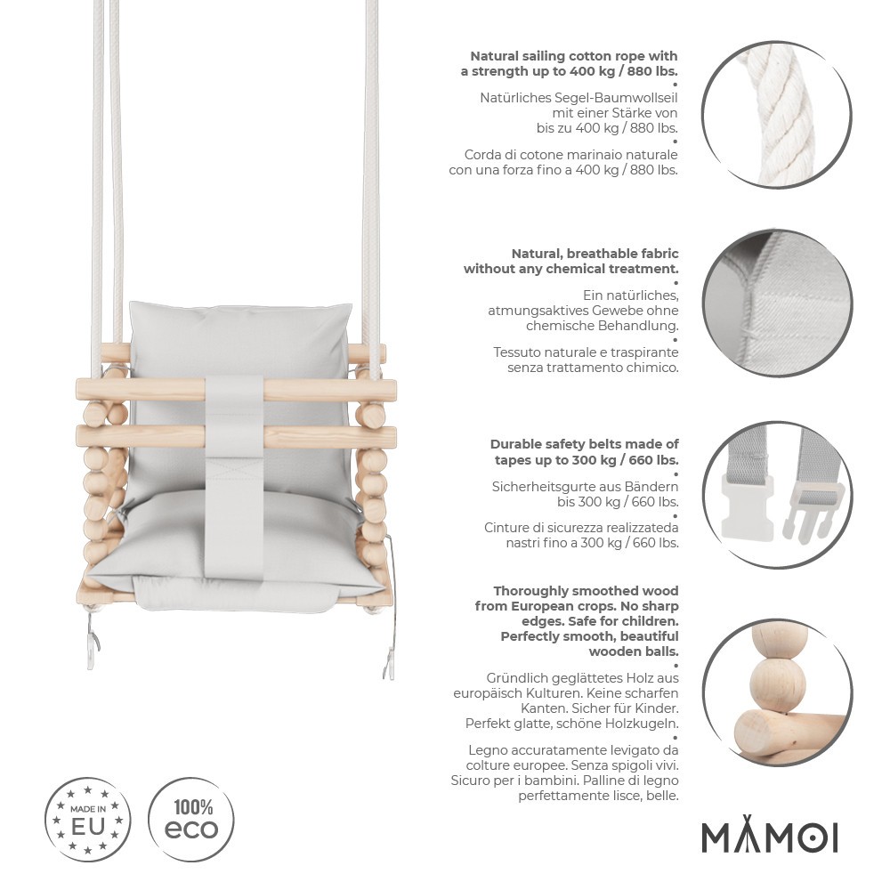 MAMOI® Anneaux gymnastique, Anneau balancoire en bois, Trapèze cirque,  Balançoire trapeze pour bebe, Barre de gymnastique et accessoire de gym  pour