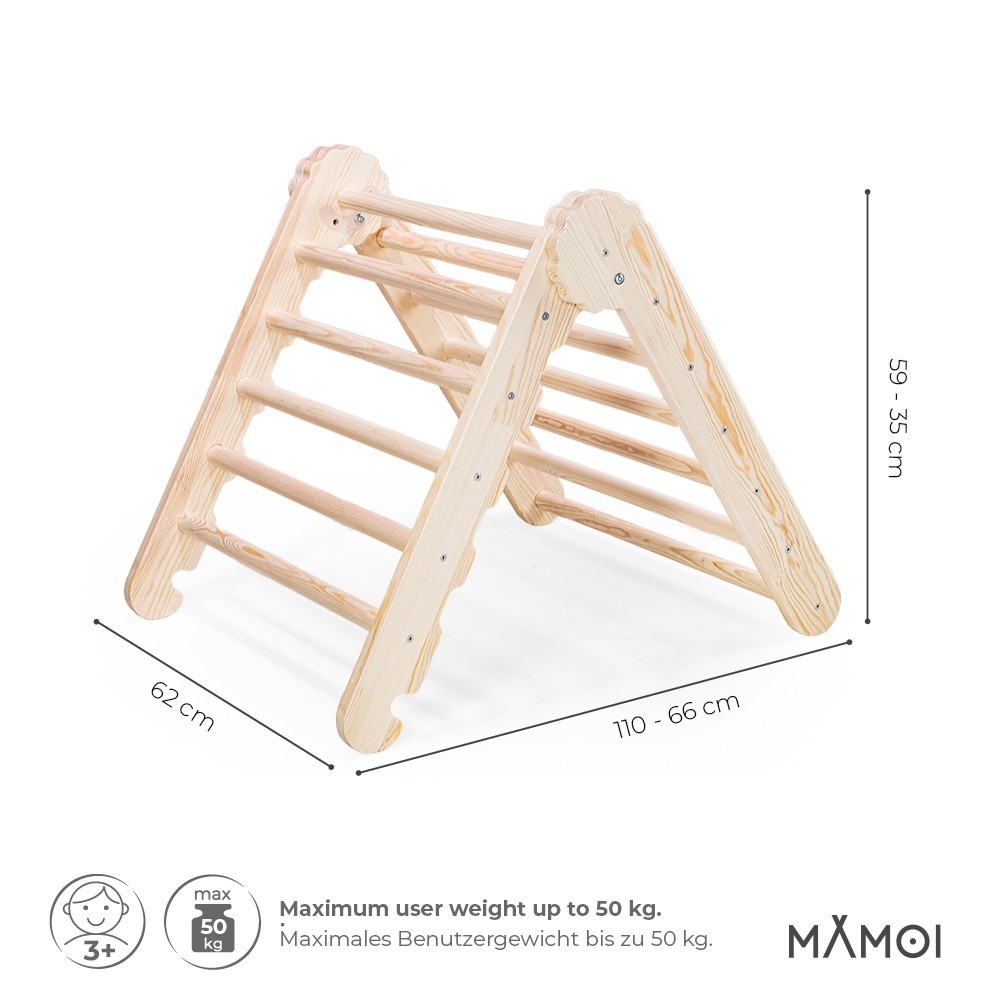 MAMOI Climbing frame natural wood swing, Indoor climbing frame for  toddlers, Toddler climbing frame, Children climbing indoor, 100% ECO