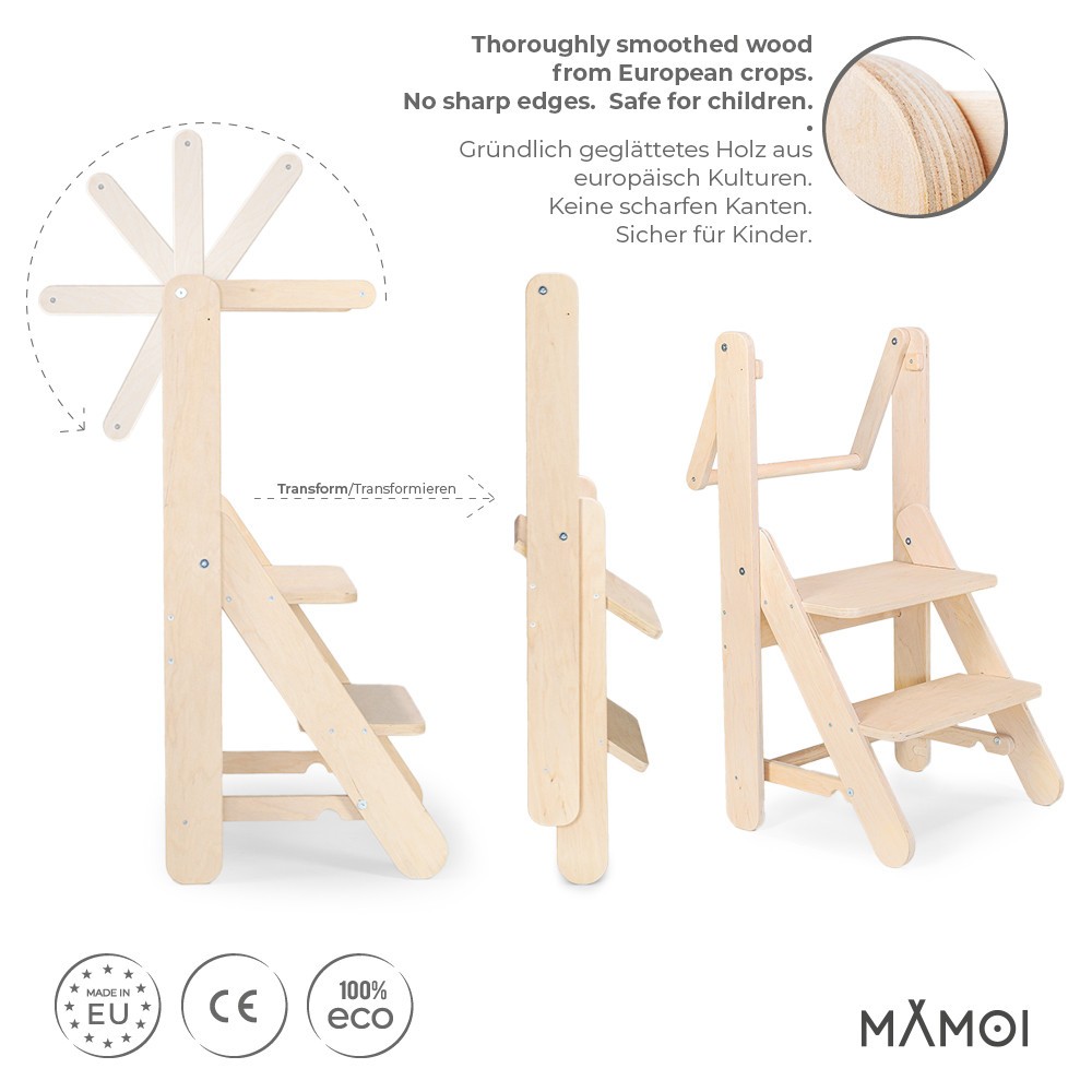 MAMOI® Tour d observation de bois pour enfant, Chaise pliable pour