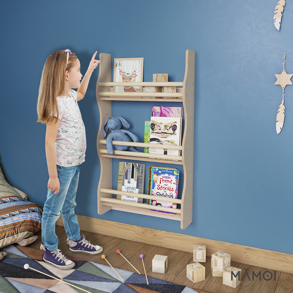 White wooden deals childrens bookcase