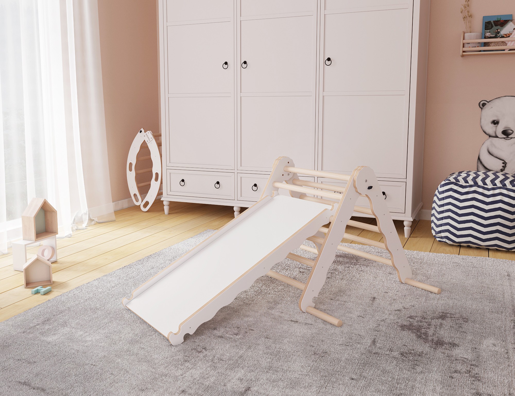 MAMOI® Mur escalade pour enfant, Module d'escalade interieur pour bebe, Mur  descalade avec prises escalade, Planche escalade à partir de 3 ans 