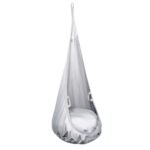 Balançoire grotte grigio chiaro | Balançoire naturelle pour enfants avec poignées en tissu | Chaise suspendue pour enfants avec remplissage en silicone | 100% ECO | Fabriqué en UE