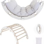 MAMOI® Indoor climbing frame for toddlers, Wooden baby gym, Play gym rocker toys made of wood for toddler, Rockers montessori climbing frame age 1-3