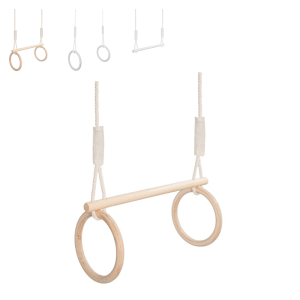 MAMOI® Trapeze bar baby swing, Indoor gymnastic rings, Monkey bars gorilla gym, Gymnastics pull up equipment for kids, Olympic rings and swings for calisthenics