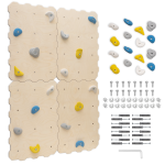 MAMOI® Kletterwand aus Holz für den Innenbereich mit 16 Klettergriffen | Kletterset mit Platten und Griffen | Holzschichplatte | Kletterwand für zu Hause zur Selbstmontage