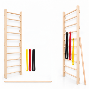 MAMOI Wall Bars for Home Exercise with Resistance Bands and Training Stick