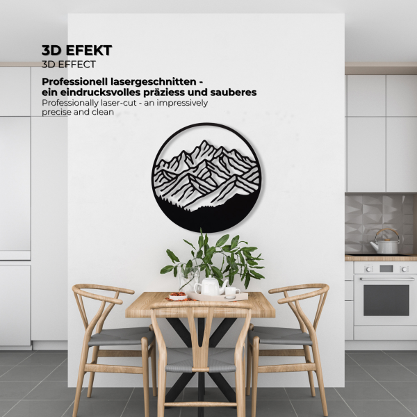 Decorazione da parete 3D nera, pannello in HDF, accento moderno per soggiorno ufficio camera da letto, stile minimalista, elemento di design per interni, idea regalo, 100% ECO, prodotto nell'UE