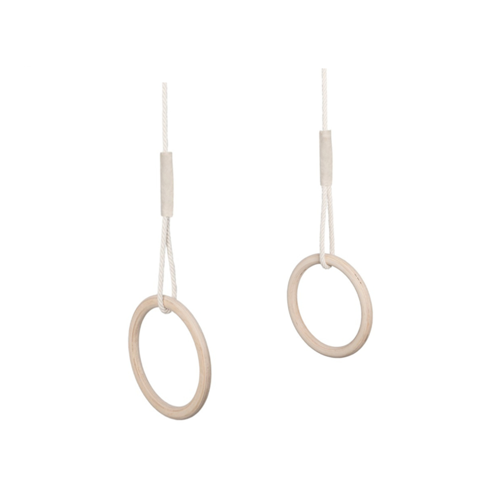 MAMOI® Gymnastic rings for children – wooden training rings with height adjustment, exercise rings for home and garden