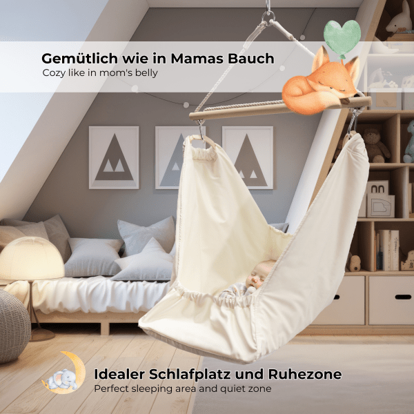MAMOI® Hamac, Hamac bébé, Berceau à ressort bébé, Berceau à ressort, Berceau suspendu bébé, Berceau à ressort, Berceau à ressort pour un bébé, Berceau, Berceau suspendu pour un bébé, Hamac, Made in EU