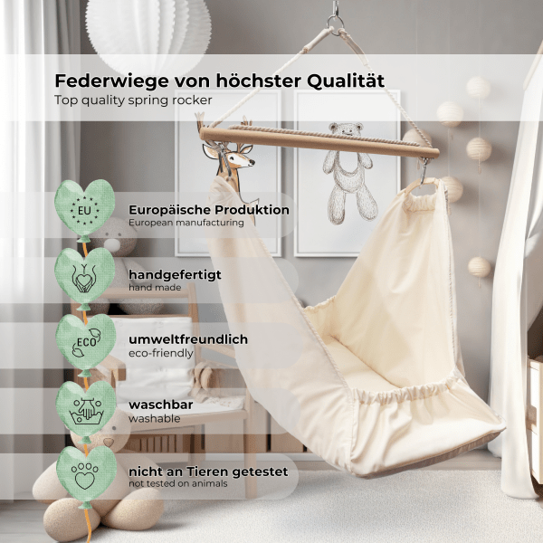 MAMOI® Hamac, Hamac bébé, Berceau à ressort bébé, Berceau à ressort, Berceau suspendu bébé, Berceau à ressort, Berceau à ressort pour un bébé, Berceau, Berceau suspendu pour un bébé, Hamac, Made in EU