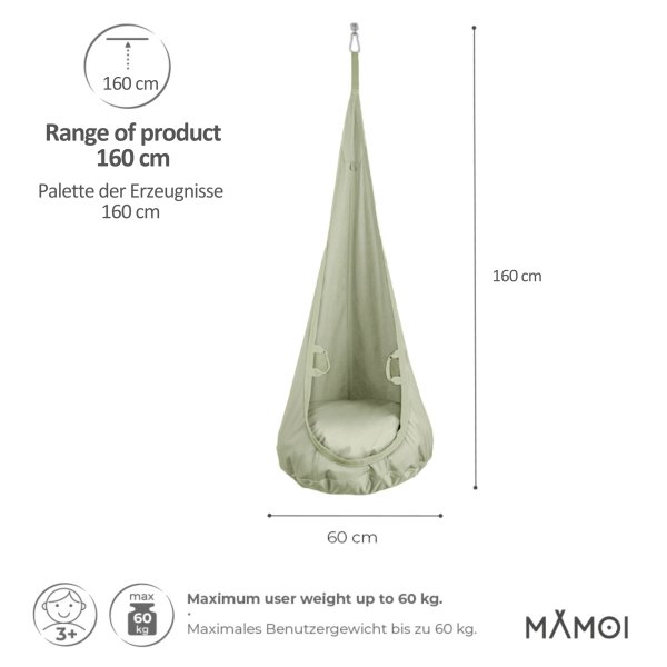 MAMOI® Altalena neonato per bambini, Altalene sedia a dondolo sospesa per neonati, Amaca cuscino da appendere da casa interno, Sensory swing