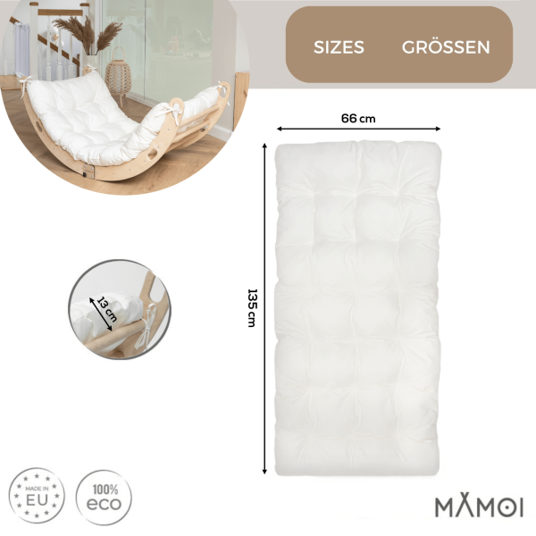 MAMOI® Arrampicata per bambini in legno naturale, Dondolo triangolo, Altalena da casa interno, Parete arco montessori a partire da 1 anno 2/3 anni