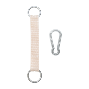 MAMOI® Cinghia di montaggio per anelli ginnici 1 pz, fascia con moschettone e anelli in metallo, accessorio per spalliera, gancio di sospensione, supporto, 100% ECO, prodotto in UE
