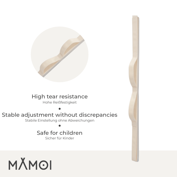 MAMOI® Swing Extension Strap 60 cm for Hanging Cocoon, Hammock or Hanging Chair, Strong and Universal Kids Swing Mount, Durable Webbing, 100% ECO, Made in EU