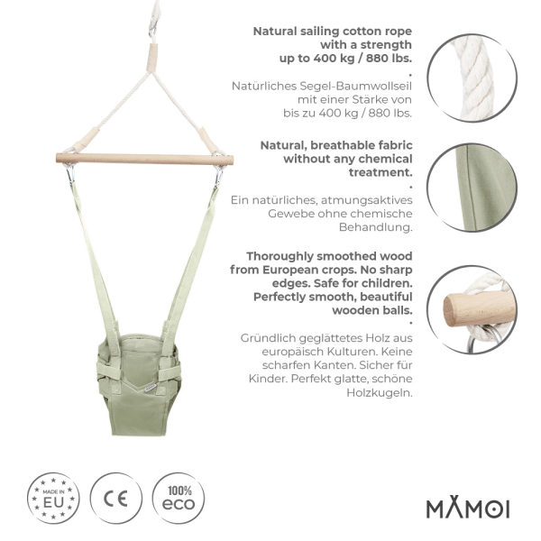 MAMOI® Baby bouncer, Swing seat, Indoor rocking bouncy chair, Toddler jolly jumper rocker, Door frame swings, Jumpers and bouncers for babies from 6 months