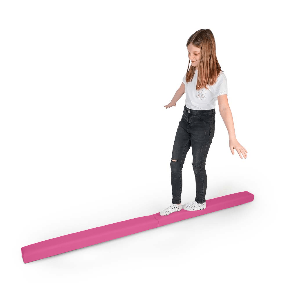MAMOI® Poutre de gymnastique pliable en similicuir 200 cm, poutre antidérapante pour enfants et adultes, surface douce, pour usage à domicile, design pliable, capacité 180 kg