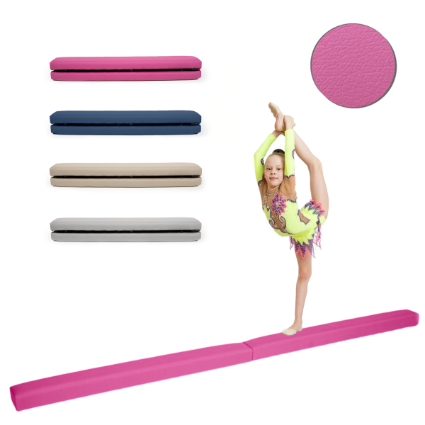 MAMOI® Trave ginnica pieghevole in similpelle 200 cm, trave antiscivolo per bambini e adulti, superficie morbida, per uso domestico, struttura pieghevole, portata 180 kg