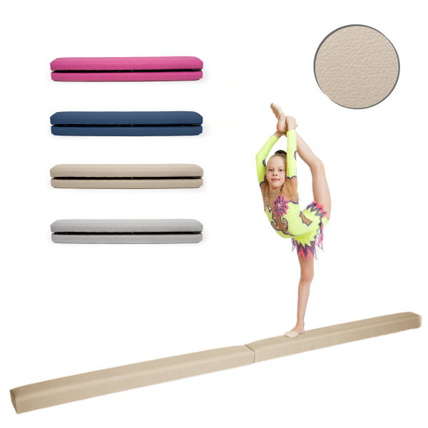 MAMOI® Gymnastikbalancebalken, klappbar, Kunstleder, 200 cm, rutschfest, weiche Oberfläche, für Kinder & Erwachsene, Heimtraining, bis 180 kg Belastbarkeit