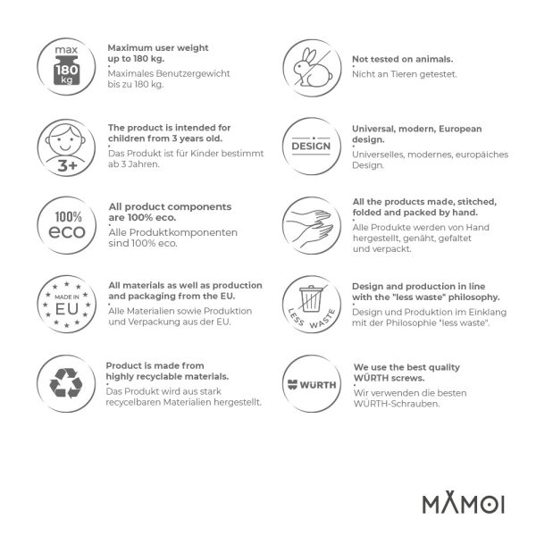 MAMOI® Poutre de gymnastique pliable en similicuir 200 cm, poutre antidérapante pour enfants et adultes, surface douce, pour usage à domicile, design pliable, capacité 180 kg