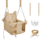 MAMOI® Balancoire interieur pour bebe et enfants, Siege balançoire en bois et en coton pour bébé, Balansoire pour enfant, Balancelle scandinave, Baby swing