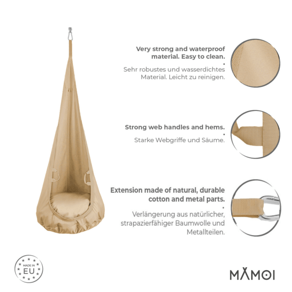 MAMOI® Swing hanging chair, Indoor hammock, Sensory swing seat for bedroom for kids, Child door swinging nest for autism, Garden egg swings for children