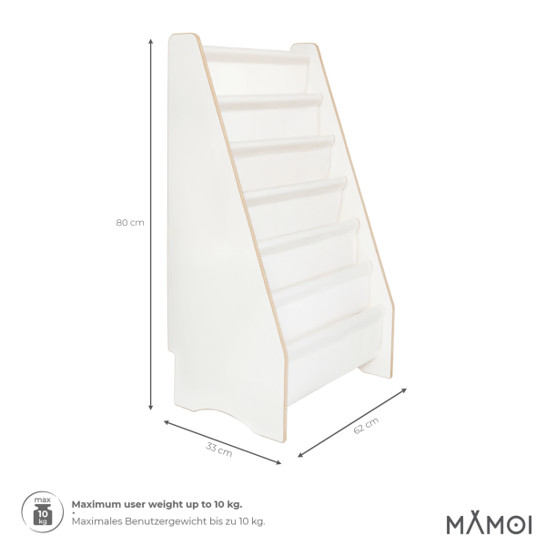 MAMOI® Libreria per bambini, scaffale porta libri per cameretta, supporto per libri bambini, mensola per libri da bambini, organizzatore libri infanzia, 100% ECO, Made in EU