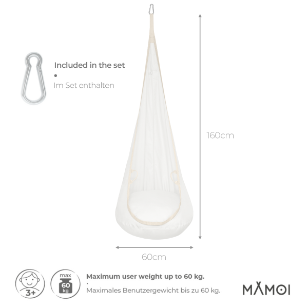 MAMOI® Altalena neonato per bambini, Altalene sedia a dondolo sospesa per neonati, Amaca cuscino da appendere da casa interno, Sensory swing