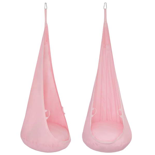 MAMOI® Swing hanging chair Pink, Indoor hammock, Sensory swing seat for bedroom for kids, Child door swinging nest for autism, Garden egg swings for children