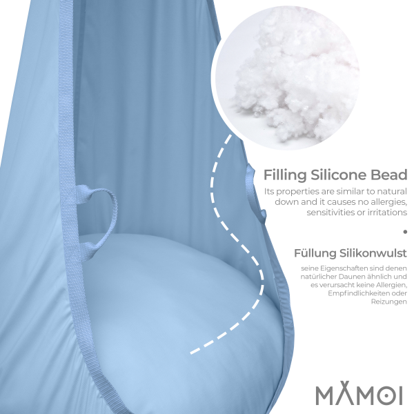 MAMOI® Cocon hamac pour enfant, Fauteuil suspendu pour bebe, Balançoire thérapeutique de coton, Balancoire sensorielle interieur, Jeu sensoriel autisme
