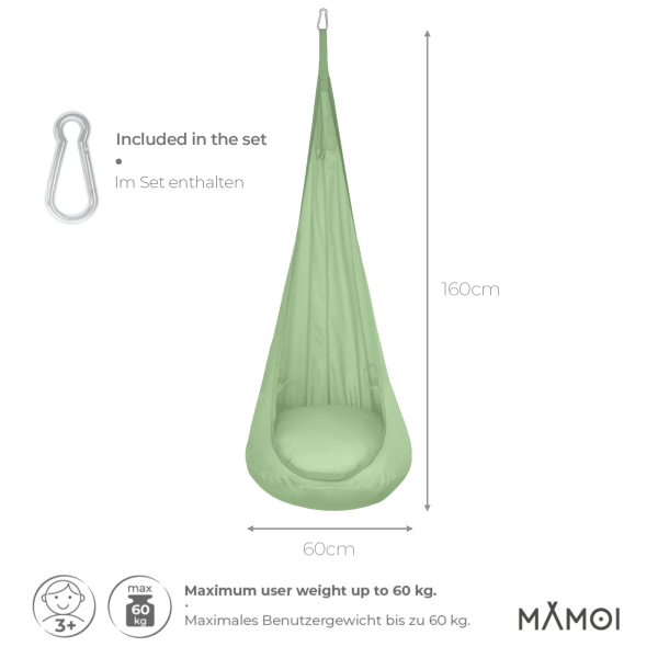 MAMOI® Altalena neonato per bambini, Altalene sedia a dondolo sospesa per neonati, Amaca cuscino da appendere da casa interno, Sensory swing