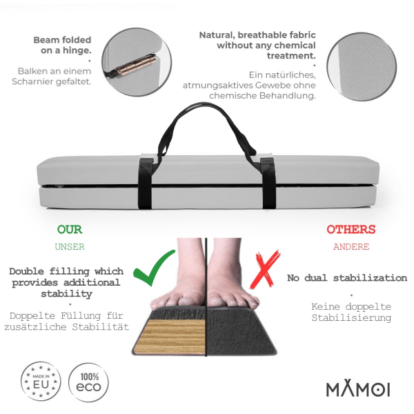 MAMOI® Schwebebalken für zuhause, Balancierbalken für kinder, Balken turnen klappbar, Turngeräte indoor, Balancieren und Turnbalken, Gymnastic bar
