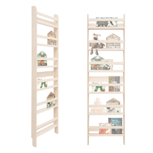 MAMOI® Kinderbücherregal aus Holz – Bücherkiste, Kinderbücherregal, Bücherregal für Kinderzimmer, Bücherbank, Wandregal, Montessori Kindermöbel, Kinderregal und Book Shelf für kleine Kinder.