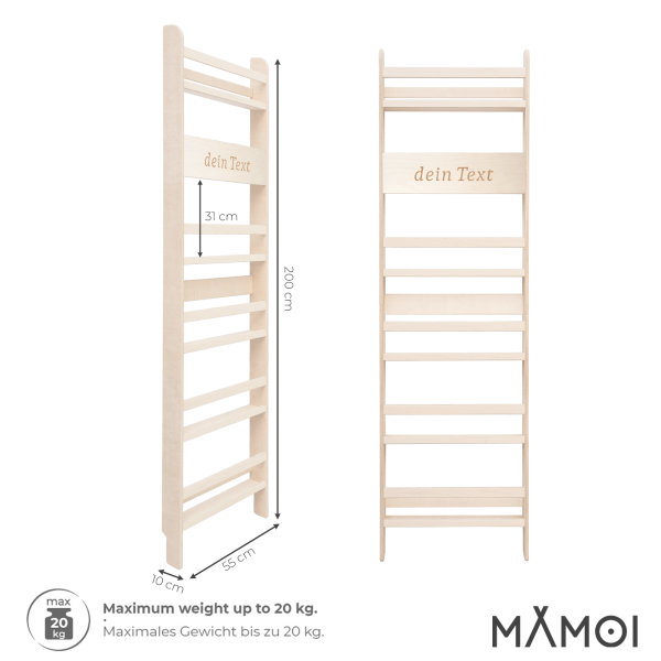 MAMOI® Kinderregal, Bücherregal für Kinderzimmer, Wandregal für Kinder, Bücherbank aus Holzschichtholz, Montessori-Kindermöbel
