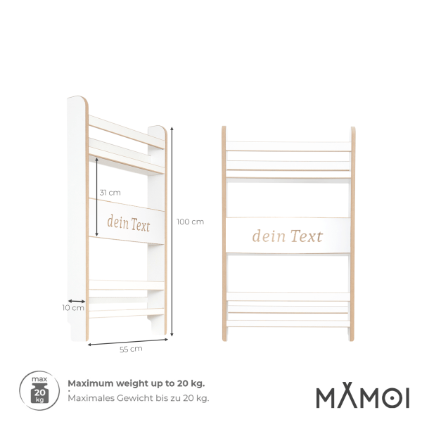MAMOI® Kinderregal, Bücherregal für Kinderzimmer, Wandregal für Kinder, Bücherbank aus Holzwerkstoffplatte, Montessori-Kindermöbel