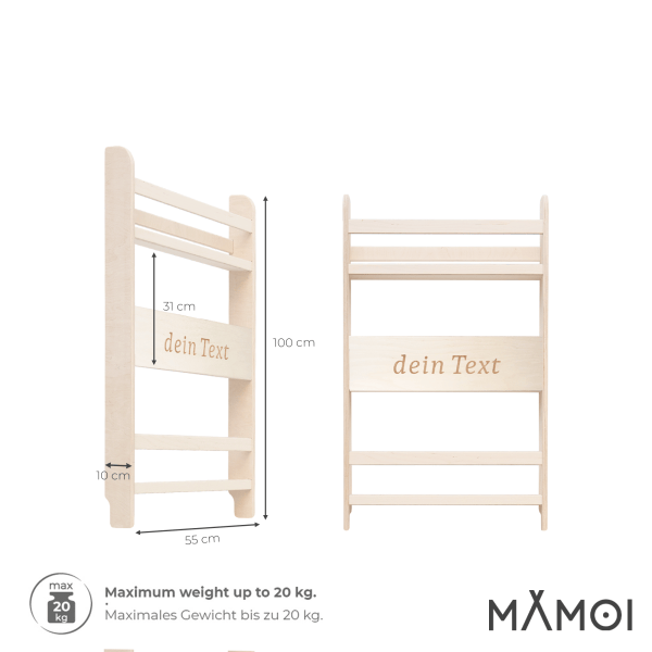 MAMOI® Kinderregal, Bücherregal für Kinderzimmer, Wandregal für Kinder, Bücherbank aus Holzschichtholz, Montessori-Kindermöbel