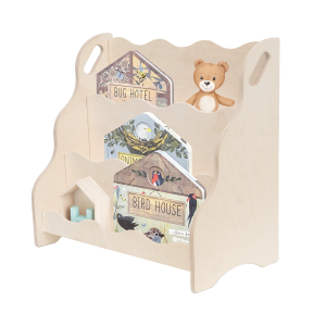 MAMOI® Bücherregal und Aufbewahrungsschrank für Kinder | Wandregal | Montessori Wellenregal für das Kinderzimmer | Holzregal und Kindermöbel