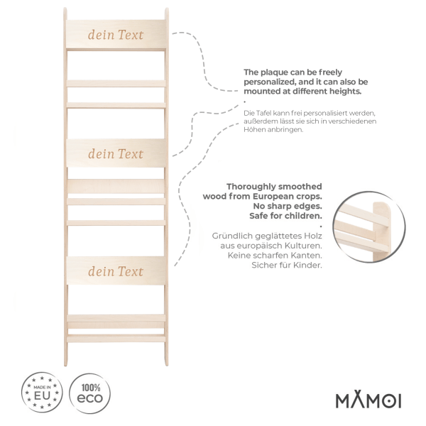MAMOI® Kinderregal, Bücherregal für Kinderzimmer, Wandregal für Kinder, Bücherbank aus Holzschichtholz, Montessori-Kindermöbel