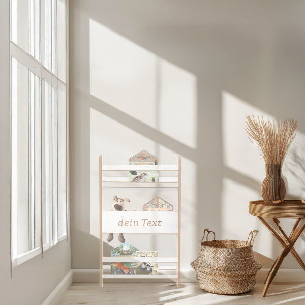 MAMOI® Kinderregal, Bücherregal für Kinderzimmer, Wandregal für Kinder, Bücherbank aus Holzwerkstoffplatte, Montessori-Kindermöbel