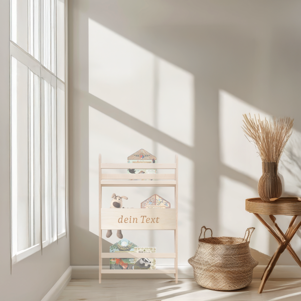 MAMOI® Kinderregal, Bücherregal für Kinderzimmer, Wandregal für Kinder, Bücherbank aus Holzschichtholz, Montessori-Kindermöbel