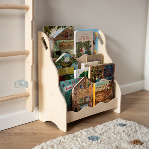 MAMOI® Bücherregal und Aufbewahrungsschrank für Kinder | Wandregal | Montessori Wellenregal für das Kinderzimmer | Holzregal und Kindermöbel