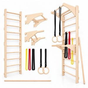 MAMOI Espalier avec barre, Ringo, barres Dip et bandes