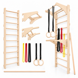 MAMOI Wall bars with pull-up handle, Ringo, Dip bars and bands