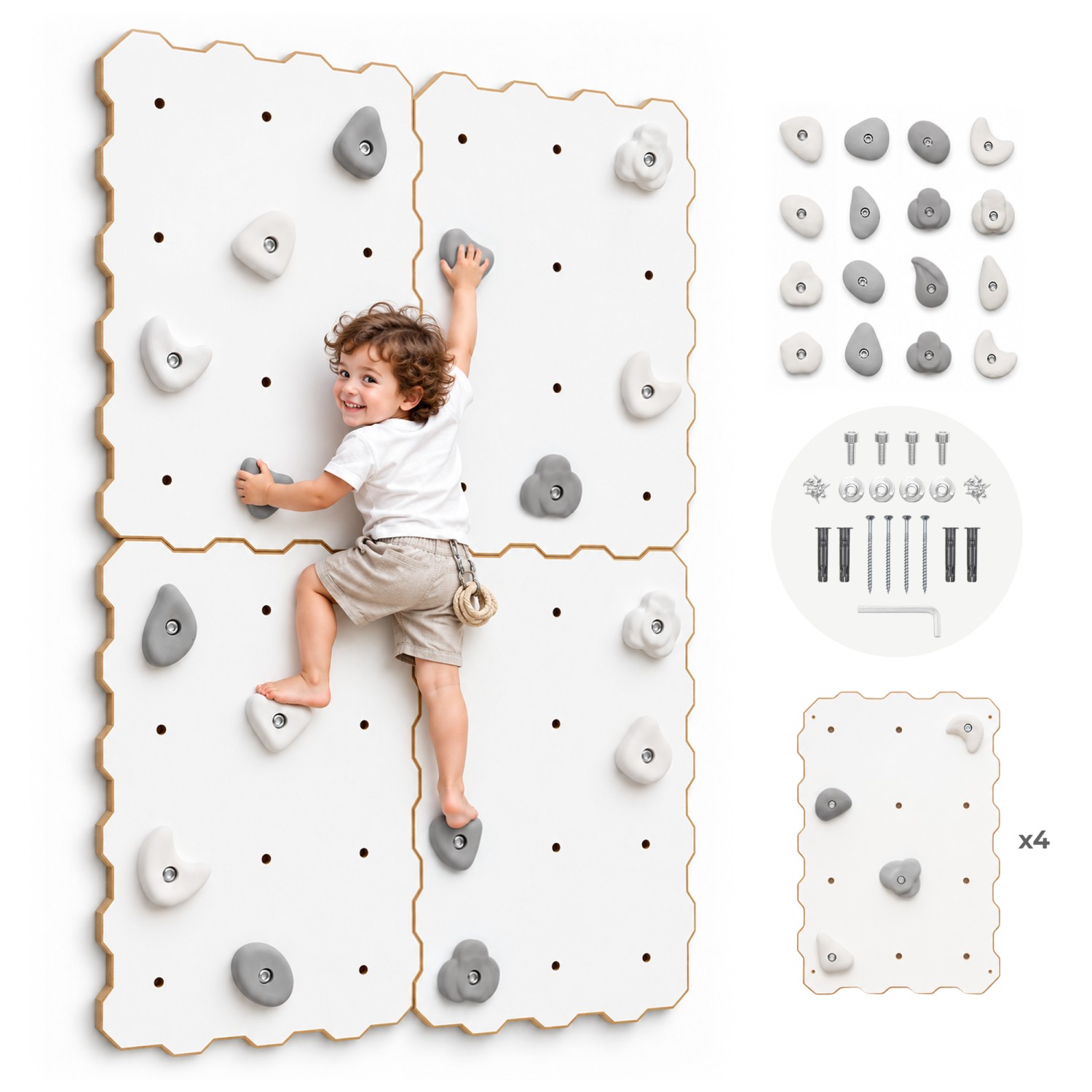 MAMOI® Climbing wall for children – set with climbing holds