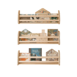 MAMOI® Lot de 3 étagères pour enfants, étagères murales en bois, étagères Montessori, étagères murales pour enfants, rangement pour livres et jouets, mobilier pour chambre d'enfant