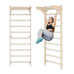 MAMOI® Échelle Suédoise avec Barre de Traction pour Adultes (230 cm), Mur d’Escalade en Bois, Équipement de Fitness Multifonctionnel, Échelle d’Escalade pour Adultes avec Option de Personnalisation, 100 % ECO, Fabriqué dans l’UE