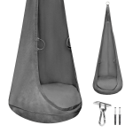 MAMOI® Hanging cocoon made of velvet fabric with cushion and mounting hook, elegant suspended seat for home, soft velvet swing chair for relaxation with handles, durable Premium construction, load capacity 70 kg