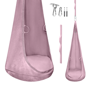 MAMOI® Cocoon sospeso in tessuto velvet con cuscino e gancio